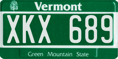 VT license plate XKX689