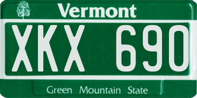 VT license plate XKX690