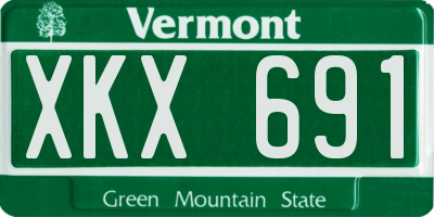 VT license plate XKX691
