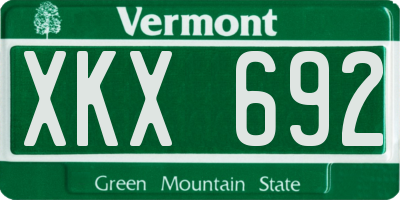 VT license plate XKX692