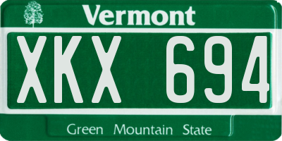 VT license plate XKX694