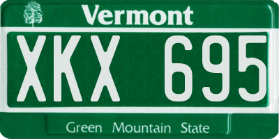 VT license plate XKX695