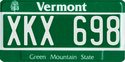 VT license plate XKX698