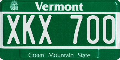 VT license plate XKX700