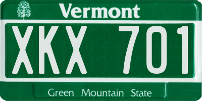 VT license plate XKX701