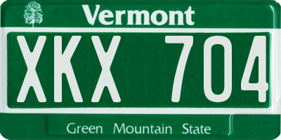 VT license plate XKX704