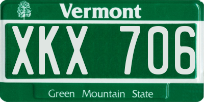 VT license plate XKX706