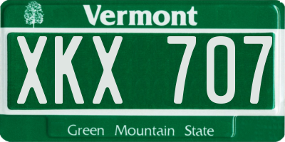 VT license plate XKX707