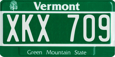 VT license plate XKX709
