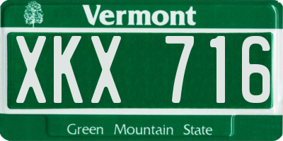 VT license plate XKX716