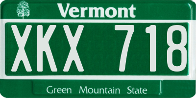 VT license plate XKX718