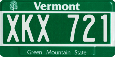 VT license plate XKX721