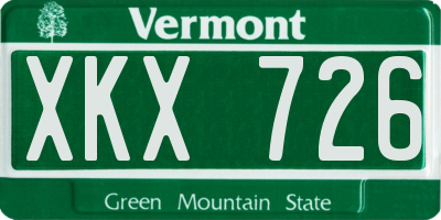 VT license plate XKX726