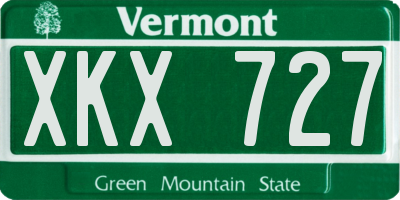 VT license plate XKX727
