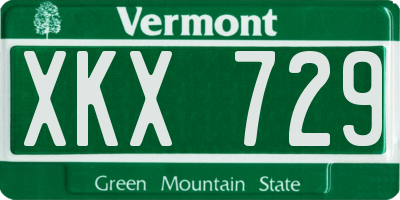 VT license plate XKX729