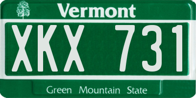 VT license plate XKX731