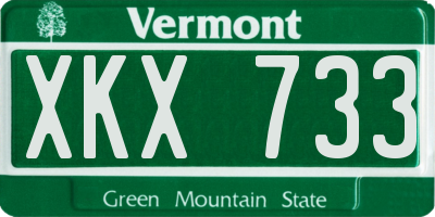 VT license plate XKX733