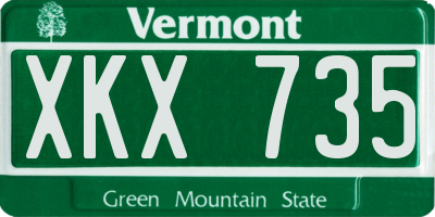 VT license plate XKX735