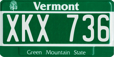 VT license plate XKX736