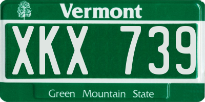 VT license plate XKX739
