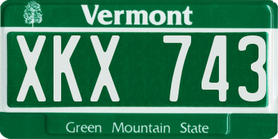 VT license plate XKX743