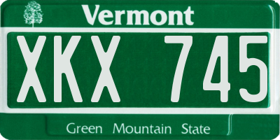 VT license plate XKX745