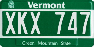 VT license plate XKX747
