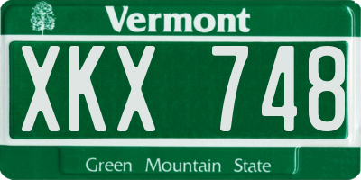 VT license plate XKX748