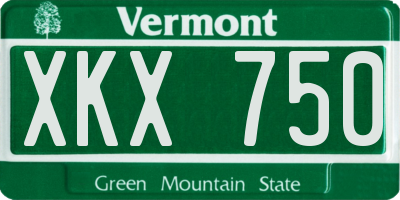 VT license plate XKX750
