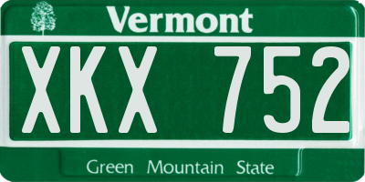 VT license plate XKX752