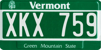 VT license plate XKX759