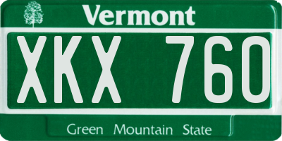 VT license plate XKX760