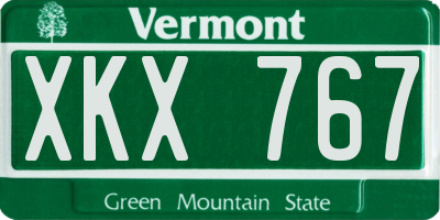 VT license plate XKX767