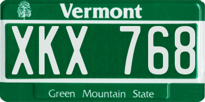 VT license plate XKX768