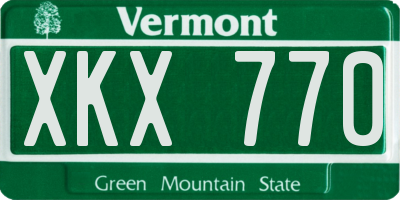 VT license plate XKX770