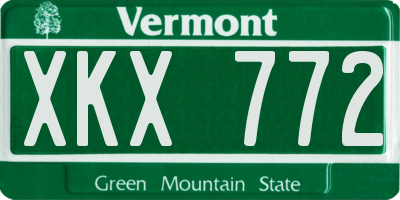VT license plate XKX772
