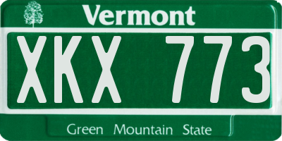 VT license plate XKX773