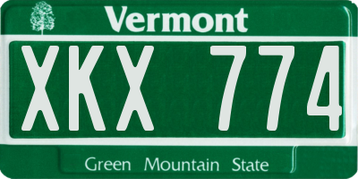 VT license plate XKX774