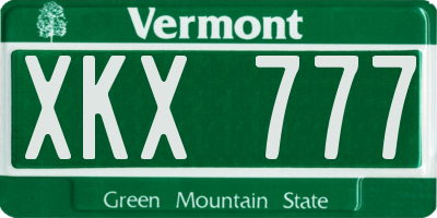 VT license plate XKX777