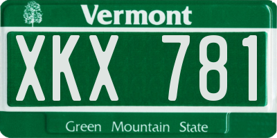 VT license plate XKX781