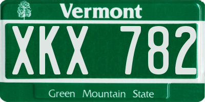 VT license plate XKX782
