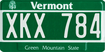 VT license plate XKX784