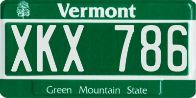 VT license plate XKX786
