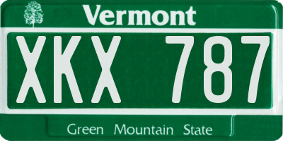 VT license plate XKX787