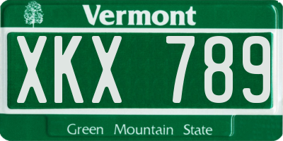 VT license plate XKX789