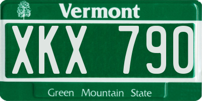 VT license plate XKX790