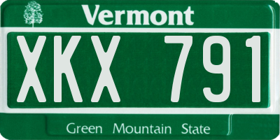 VT license plate XKX791
