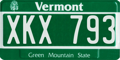 VT license plate XKX793