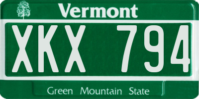 VT license plate XKX794