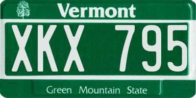 VT license plate XKX795